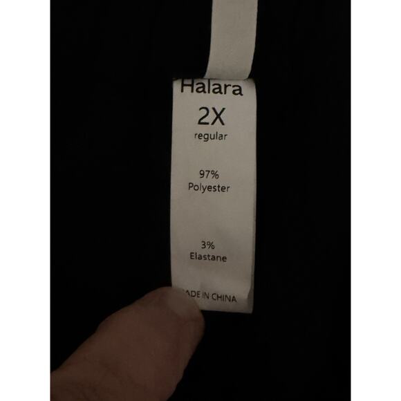 Halara Women's Black Slacks Barrel Leg Elastic Waist Plus Sz 2X Classic Career - Picture 12 of 14